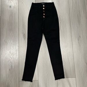 Akira Black High-Waisted Skinny Jeans